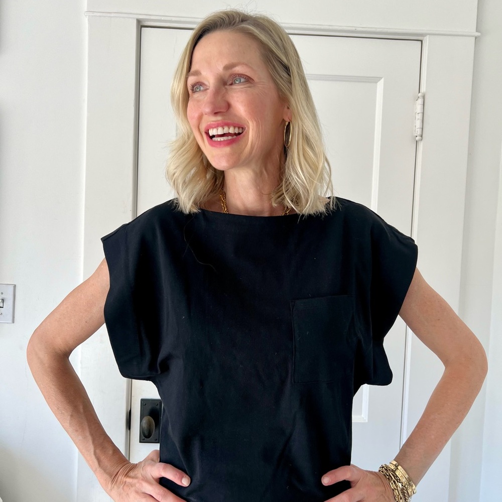 J Crew black chic tee